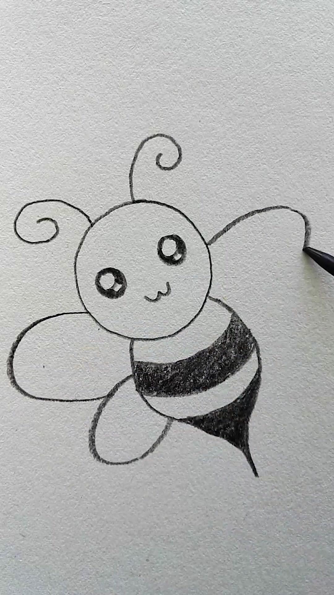 好久不见~画可爱的小蜜蜂,只用两个3和一个圆,手残党一学就会,你学会