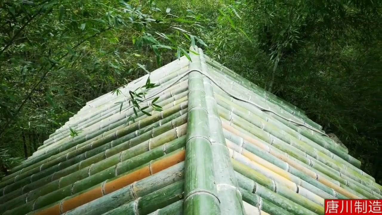 竹子当瓦片盖屋顶图片