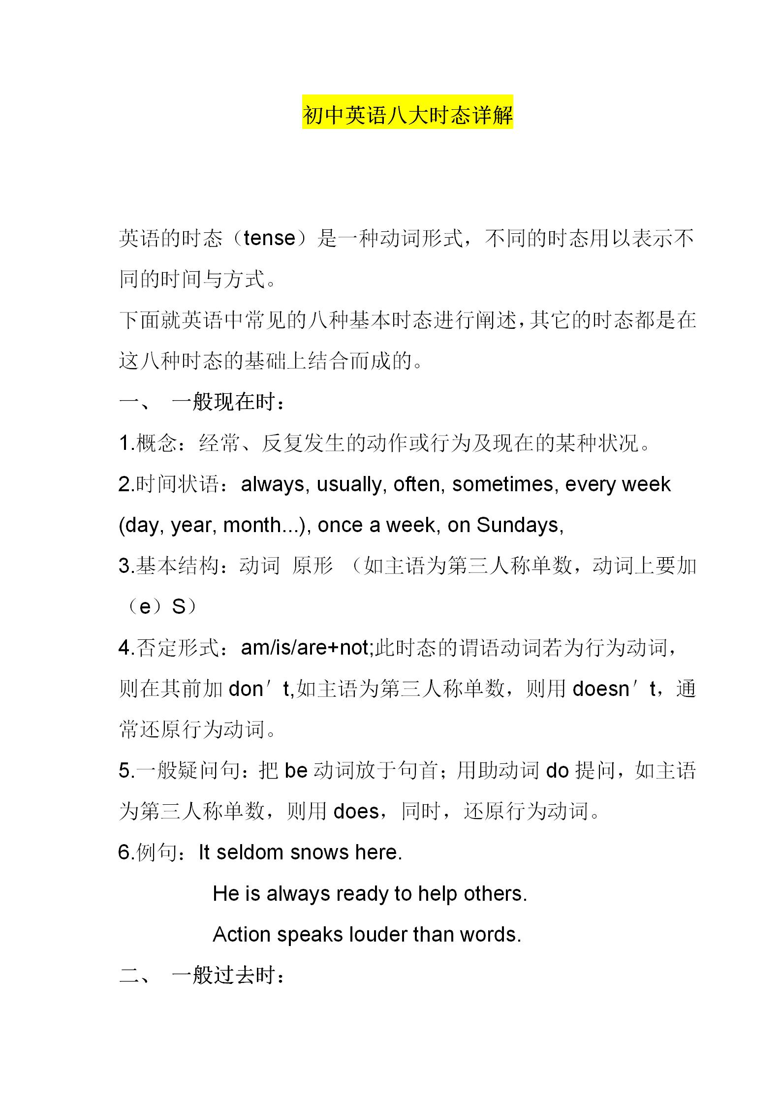 初中英语八大时态详解,满满的干货! 想 - 今日头