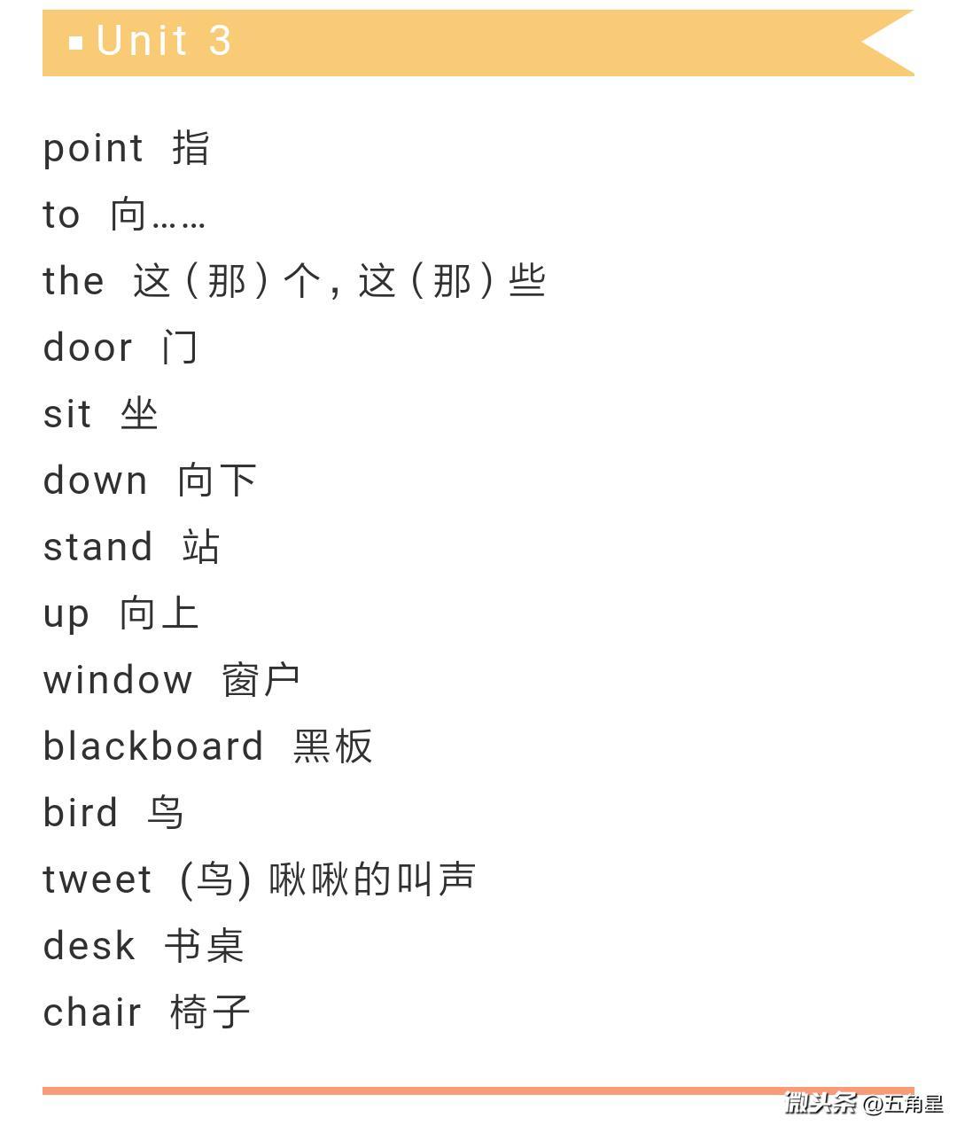小学英语:外研社新起点,三年级上册单词表 - 今